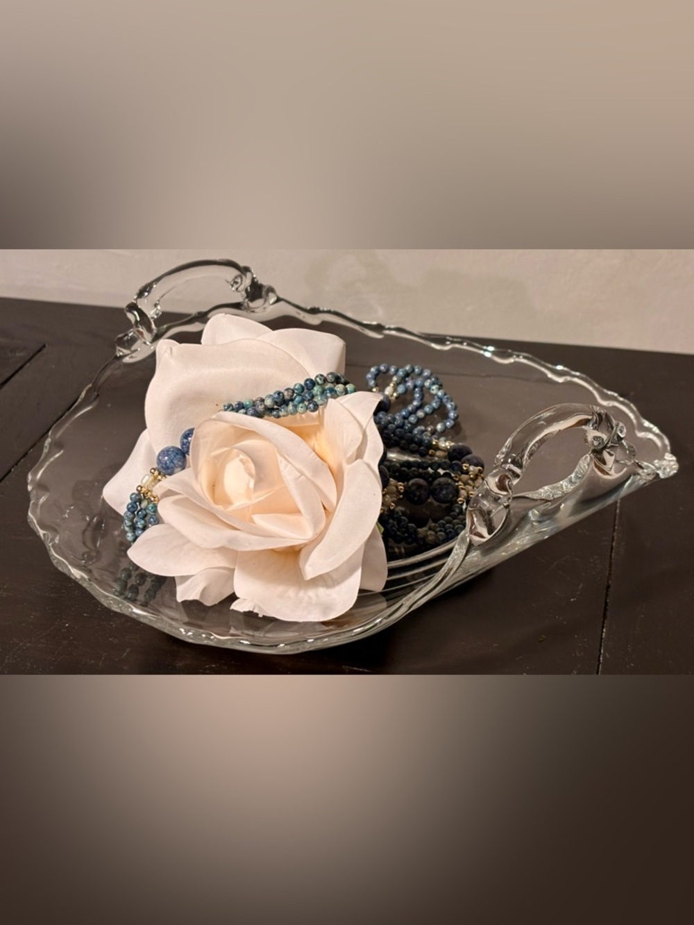 Vintage Elegant Clear Glass Handled Bon Bon Dish